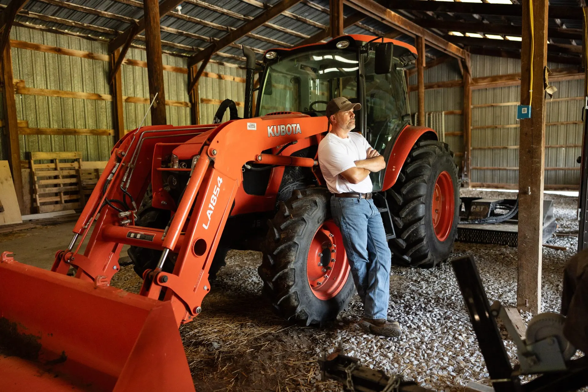 Don Seitz on his tractor at his 300-acre Missouri property